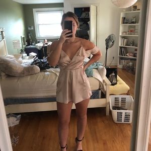 Urban outfitters pink silk romper